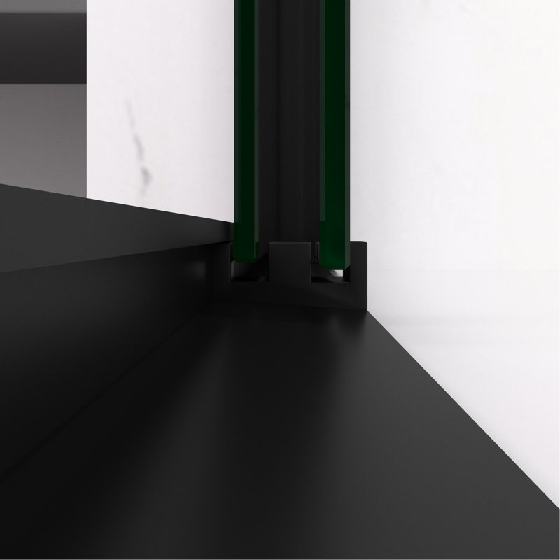72" Tall Double Sliding Shower Door With 5/16"  8Mm  Clear Tempered Glass, Black Hardware, Handle Design, Mute Rollers, Safe For Bathroom High Thickened Aluminum Frame, Corrosion - Handle, Easy