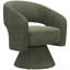 Fauteuil d'appoint pivotant, chaise de salon rembourrée moderne avec rembourrage épais pour la lecture, vert