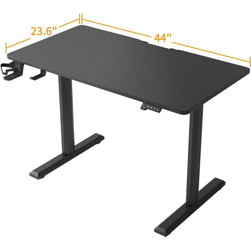Bureau debout à hauteur ajustable Itsuo, L 44 po x P 23,60 po, Brun / noir
