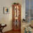 Corner Glass Cabinet Lighted Curio Cabinet Corner Display Case For Living Room, Curio Cabinet, Antique Collection, Wine,Bar Glass Storage Light Included, Dark Oak-156541857