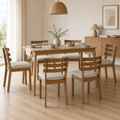 Dejhana 7 - Piece Solid Wood Dining Set