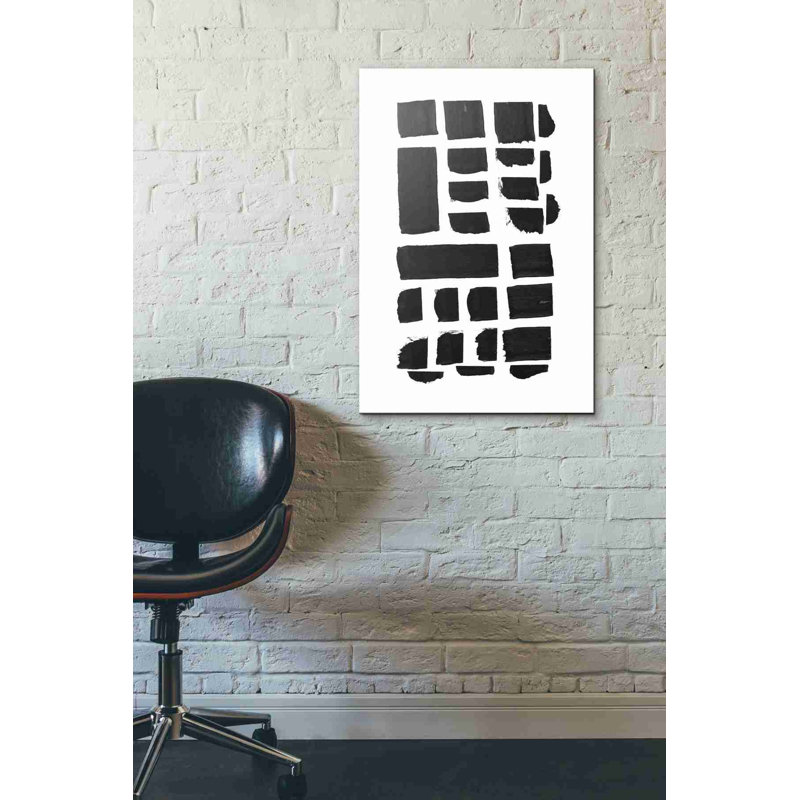«Black and White Motif II» par Linda Woods, art mural sur toile, H 26 po x l 18 po