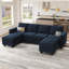 Canapé-lit modulaire convertible en velours en U Shavera-897483182