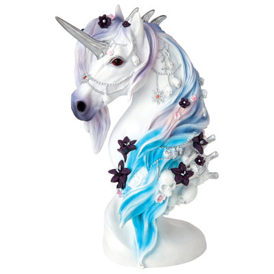 Unicorn Bust with Skulls Figurine