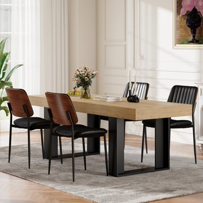4 - Person Dining Table Sets With Rectangular Extendable Dining Table & 4 Upholstered Chairs