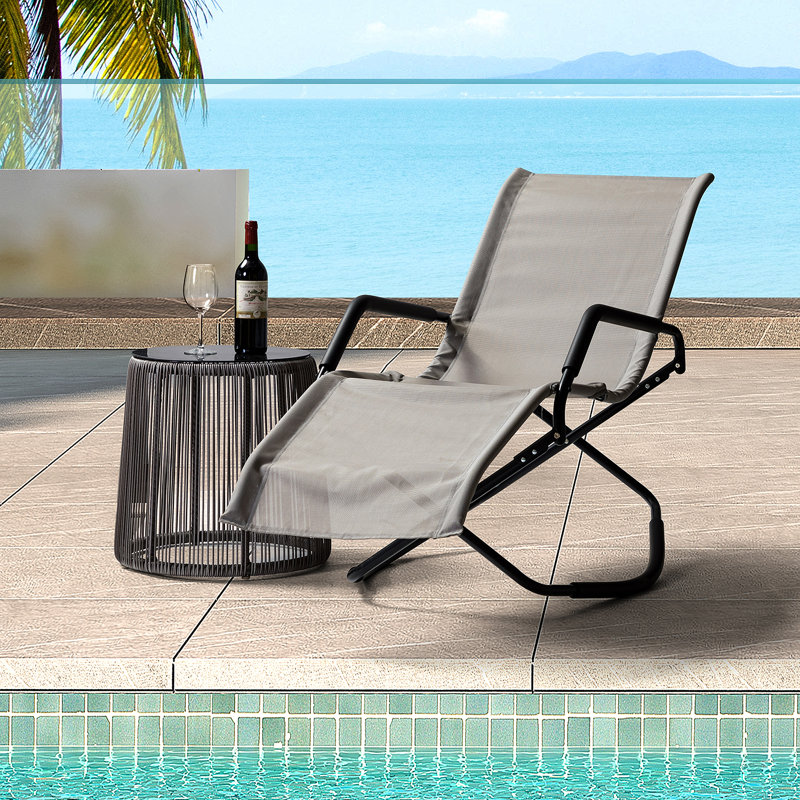 Chaise longue inclinable Adeva, Gris
