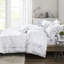 Édredon double / grand imprimé métallique - imprimé géométrique argenté sur fond blanc, microfibre douce, 2 taies décoratives, coussins décoratifs, style moderne pliable-121313517