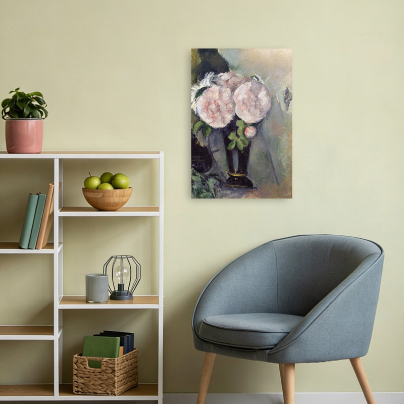 " Flowers In A Blue Vase, C.1886 Abstract Contemporary Wall Art Print " by Paul Cezanne, H 24 po x l 16 po