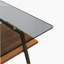 Table basse rectangulaire, plateau de table en verre trempé avec pieds en métal noir, table de salon moderne, verre gris (Old Sku: W241126034)
