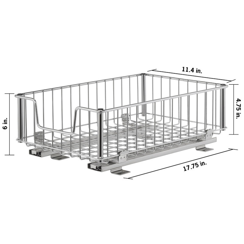 Chrome Sliding Wire Drawer with Mounting Hardware
