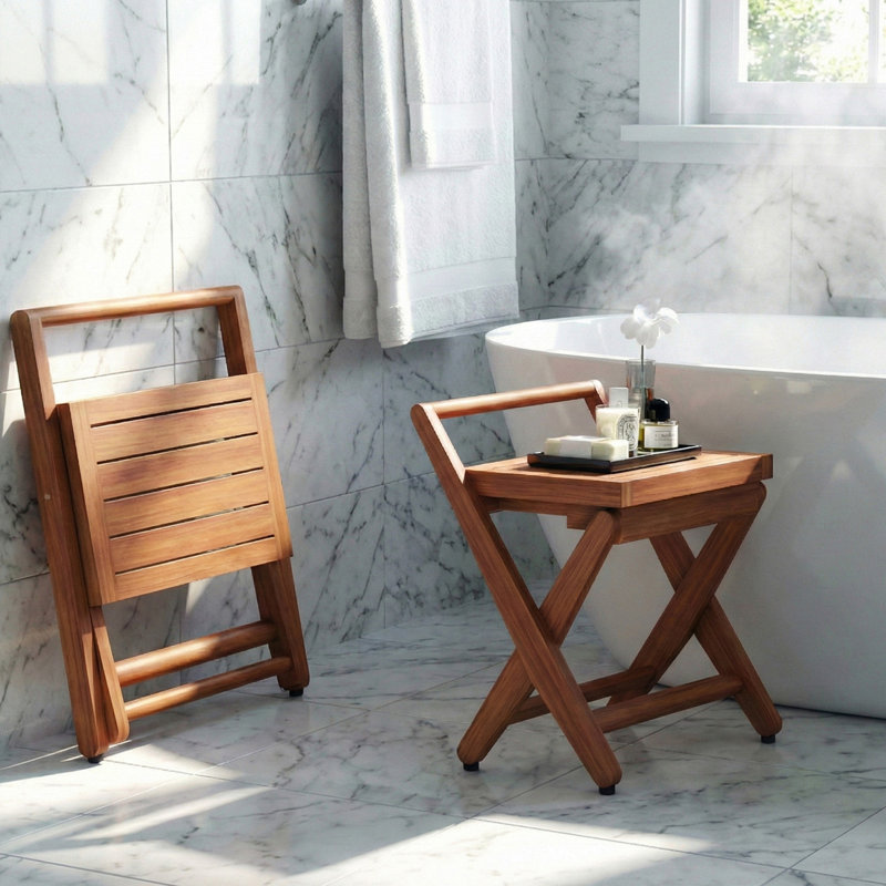 Spa Mantis 20" W Teak Shower Bench