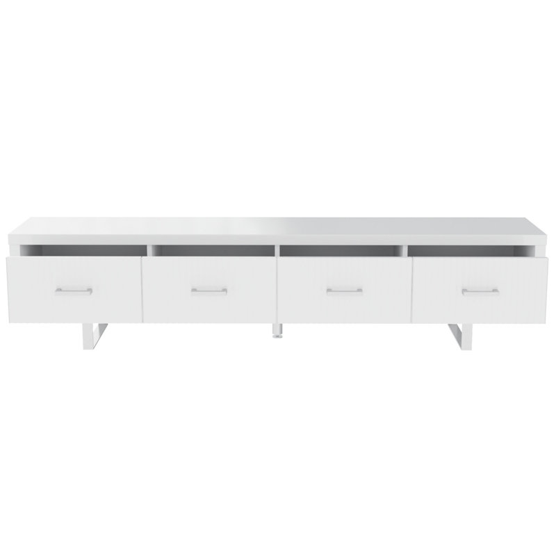 Meuble télé avec 4 tiroirs de rangement, Blanc