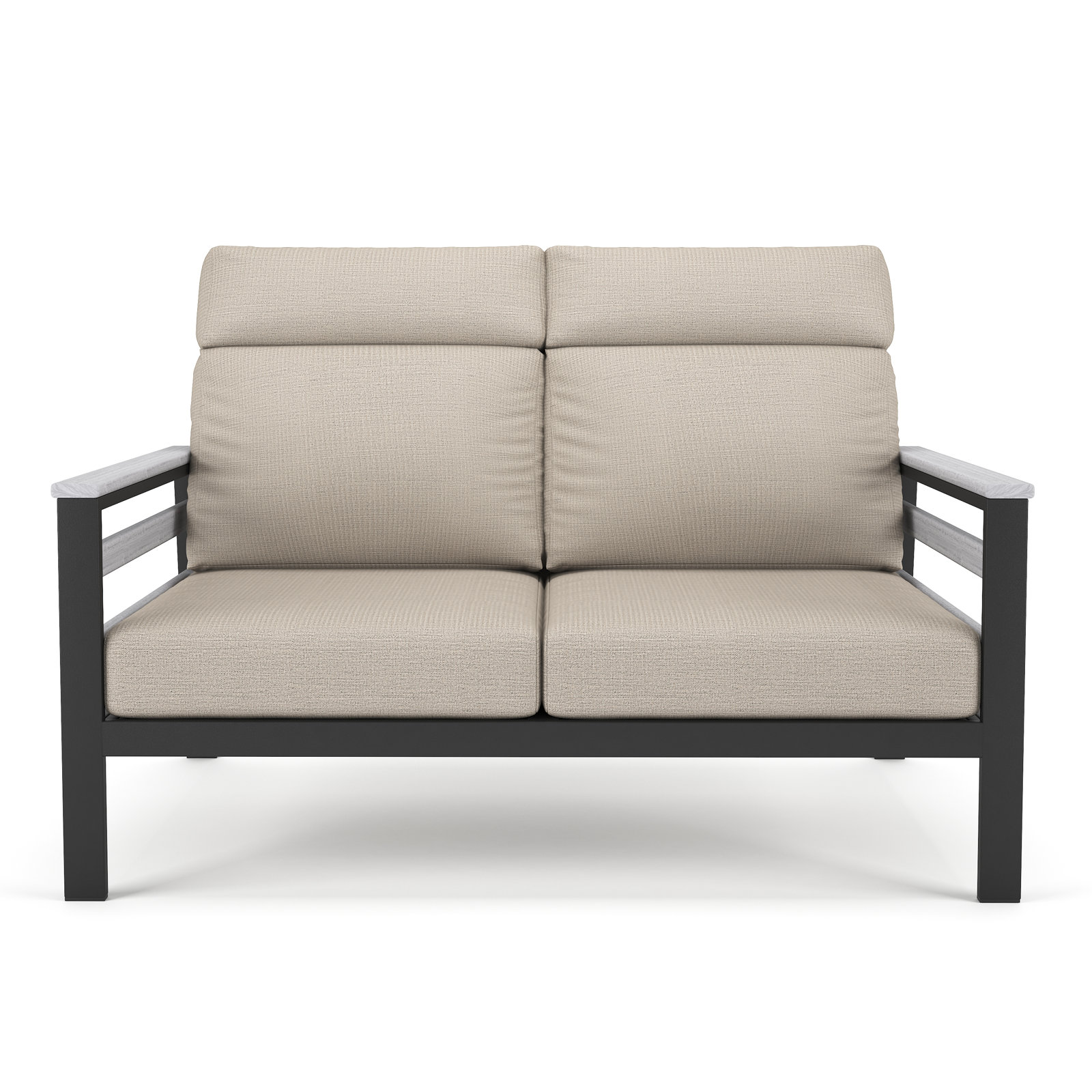 Townsend 55" Sunbrella® Patio Loveseat, White, Cast Silver