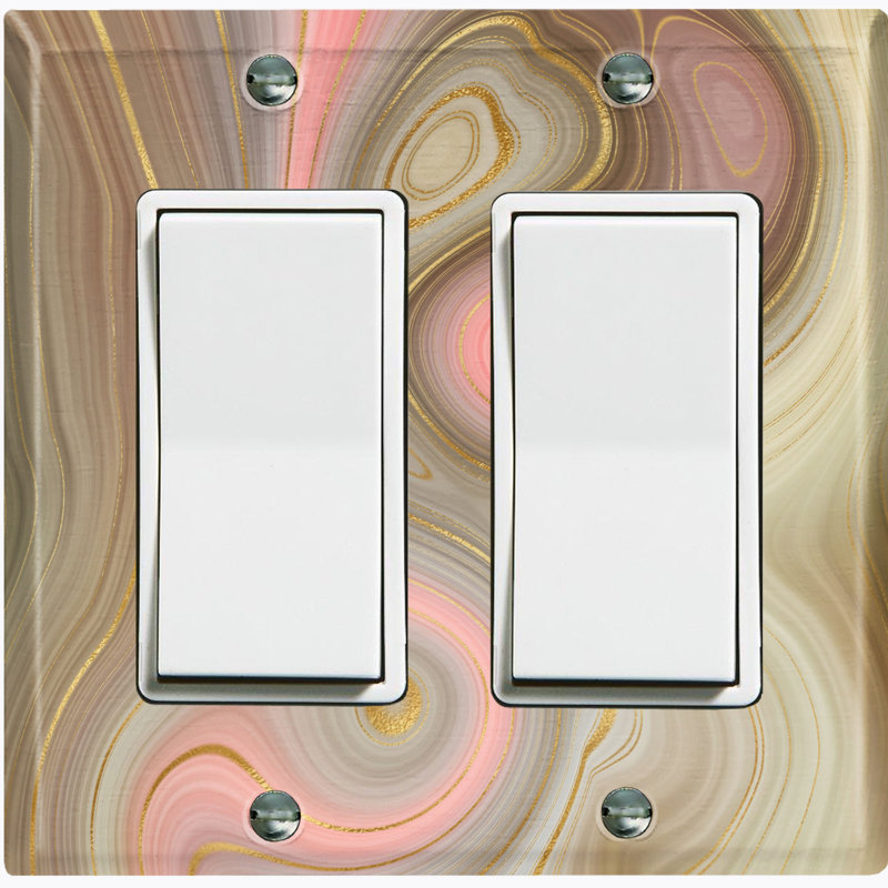 Patterned 2 - Gang Toggle Light Switch Standard Wall Plate