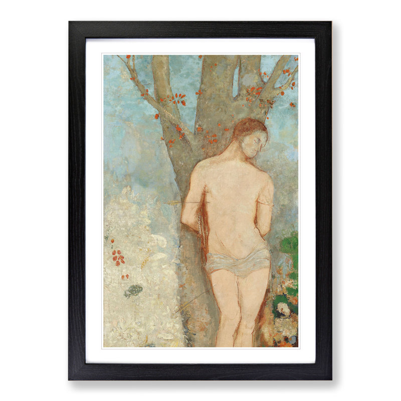 Saint Sebastian by Odilon Redon - Picture Frame Painting, Black Framed, 48cm H x 36cm W x 2cm D