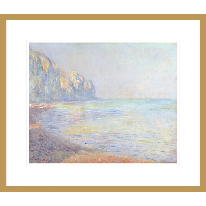 «Le matin temps brumeux Pourville» par Claude Monet, impression giclée encadrée, H 17,75 po x l 20,48 po