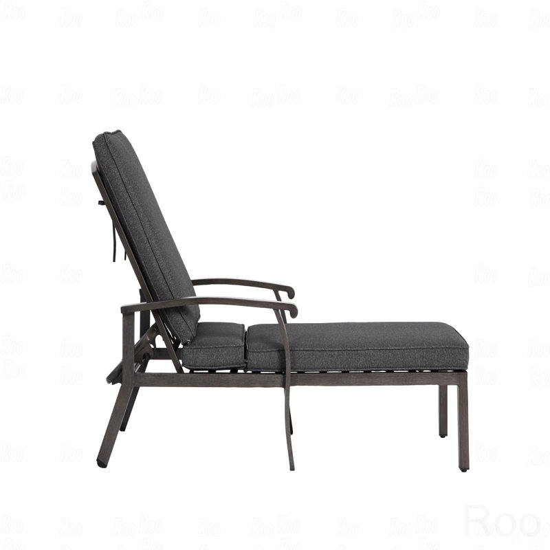 Chaise longue d'extérieur, fonte d'aluminium, Gris