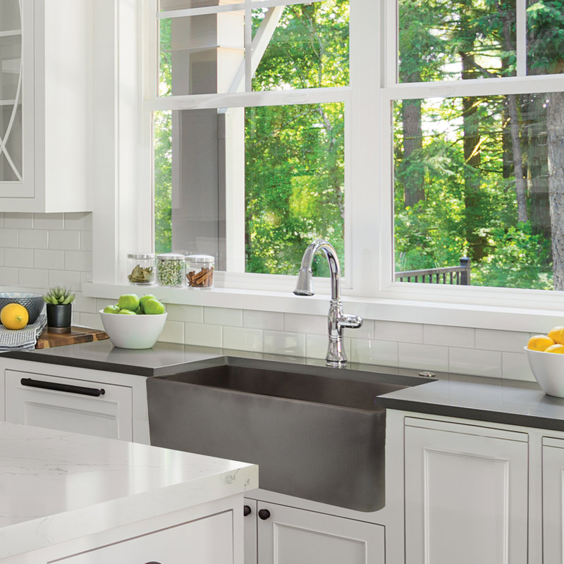 Vineyard 29.75'' L Single Basin Kitchen Sink, Concrete Finish