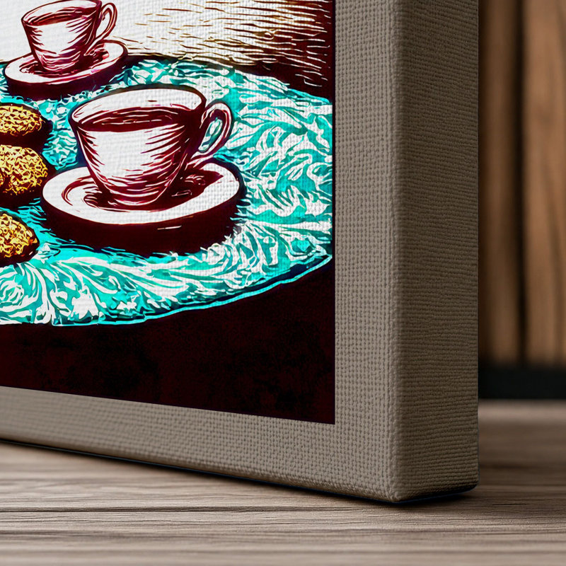 Bears At The Feast Boho - Print, 24x16 - 61.0 x 40.6 cm, Taupe Border