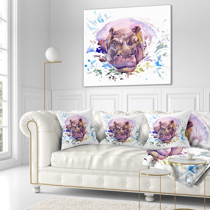 Coussin Hippopotamus, Rectangulaire, 12 po x 20 po