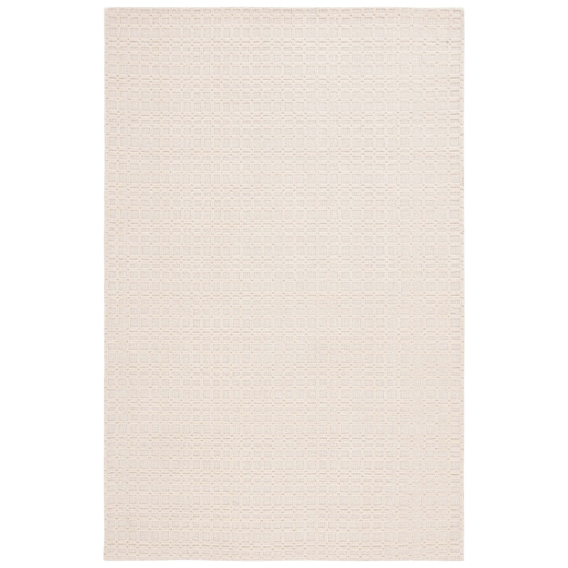 Keyonie Hand Loomed Wool/Cotton Geometric Rug in Ivory, Round 6'