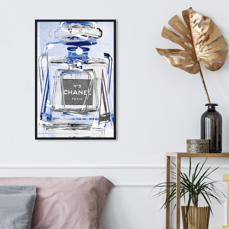 Infini saphir argent - art textuel sur toile, Impression encadrée, H 24 po x l 16 po, Noir