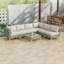 Ensemble de conversation de patio en osier 7 pièces avec canapé modulaire, coussins et table basse pour le jardin ou la cour-750651420