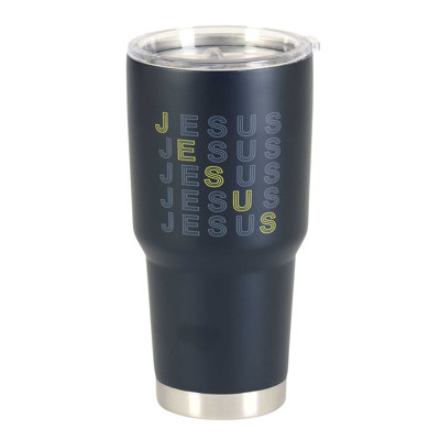 Gobelet de voyage à double paroi en acier inoxydable 30 oz Jesus Graphical Font