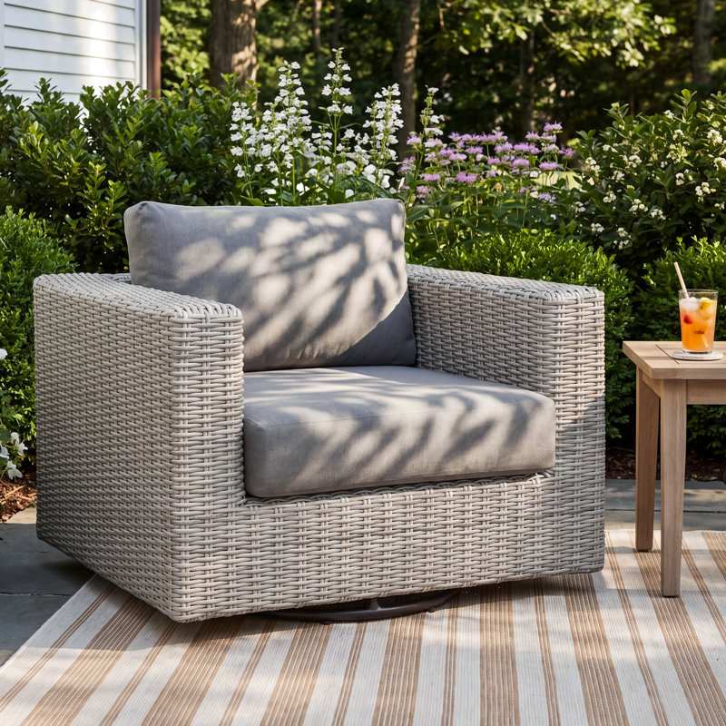 Tetra Outdoor Wicker Swivel Chair (Set of 2)