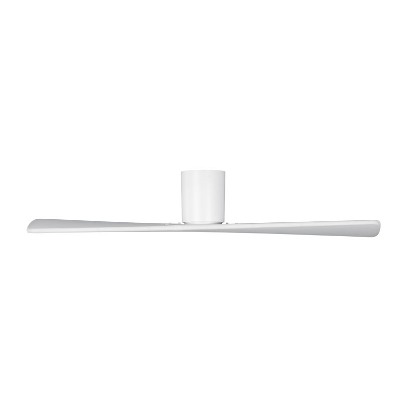 Visual Comfort Fan Plank Smart 52 Hugger Indoor Ceiling Fan with Natural Honey blades and Handheld Remote, Matte White