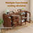 Farmhouse Buffet Cabinet, 55.5" Coffee Bar with 3 Drawers and Pop-Up Doors, Large Rustic Sideboard-556115031