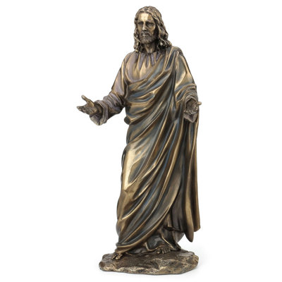 Figurine 12,5 po Jésus à bras ouverts en résine de polyester