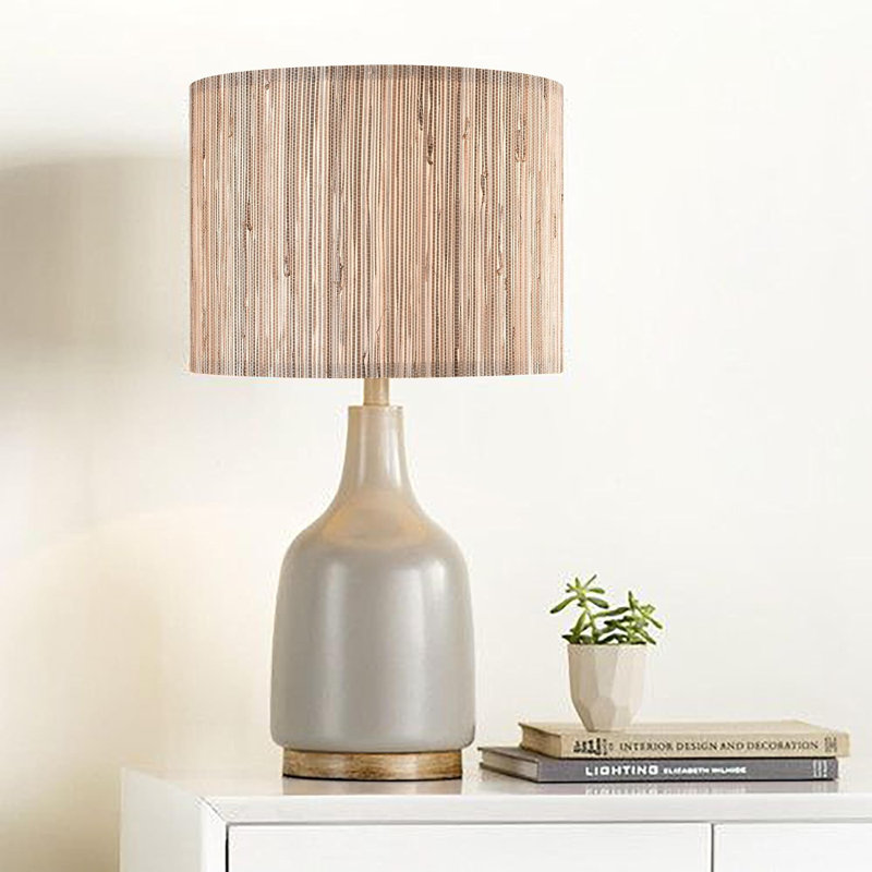 Abat-jour tambour en bois H 10 po x l 13 po (ensemble de 2)
