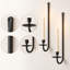 Ensemble de 2 appliques murales en métal noir pour décor de salon