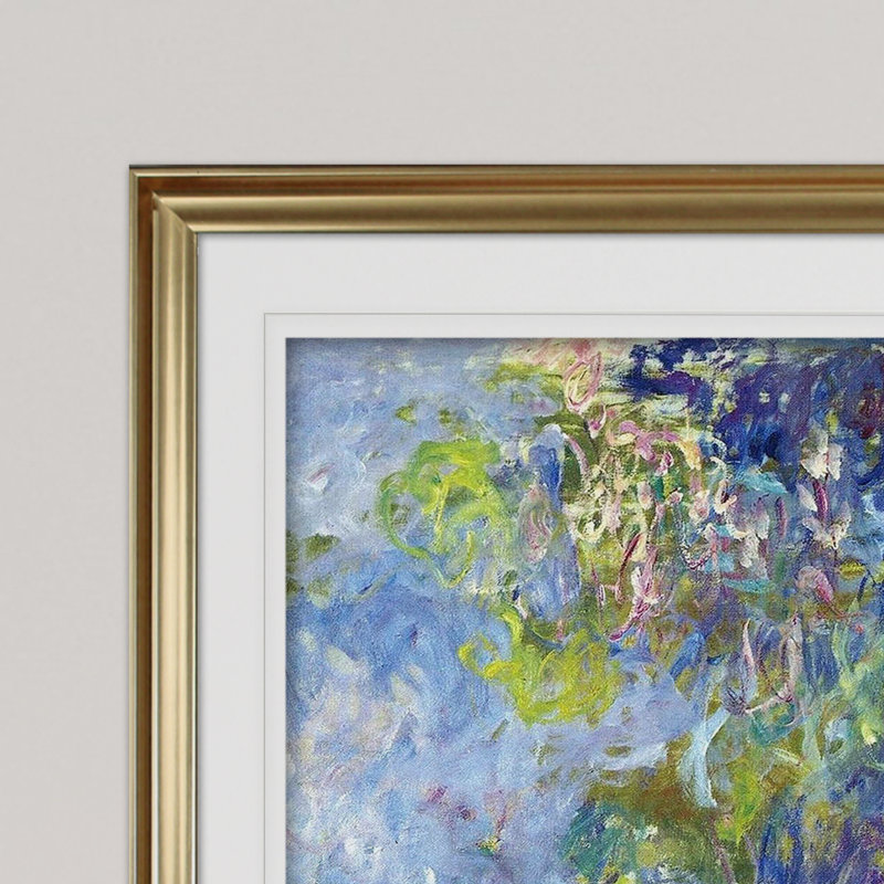 Wisteria by Claude Monet - Print, Framed Print, 31" H x 43" W, Gold