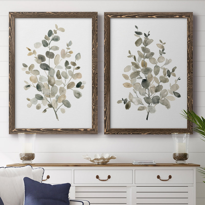 " Neutral Eucalyptus I " 2 - Pieces, 36.5" H x 53" W, Maple
