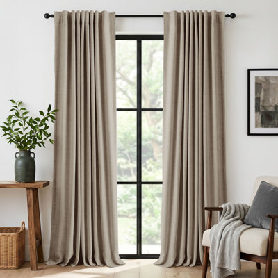 Graciella Faux Linen Blackout Curtain Set