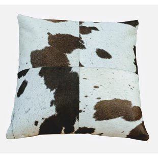 Oreiller brun en cuir de vache DIBO