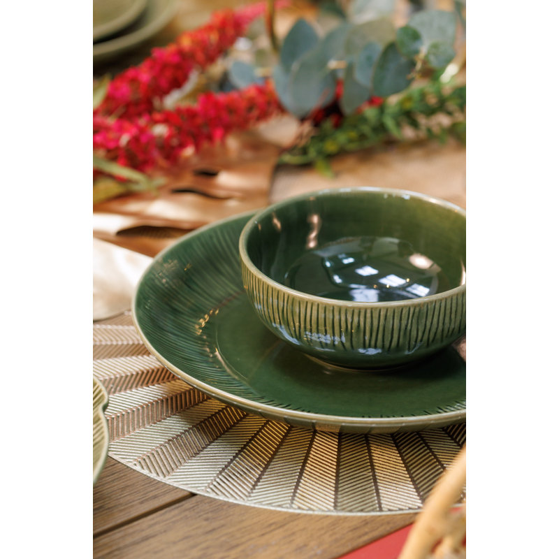 Mikasa Jardin Stoneware Dinner Set, Green