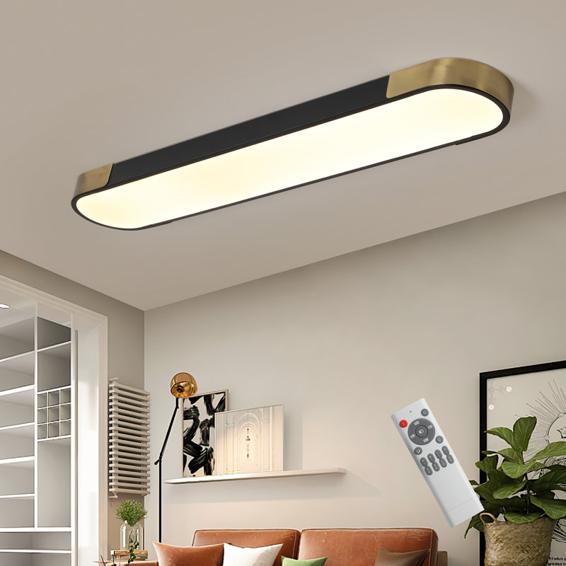 Cherron Masek 1 - Light LED Dimmable Flush Mount, 5cm H x 100cm W x 17cm D