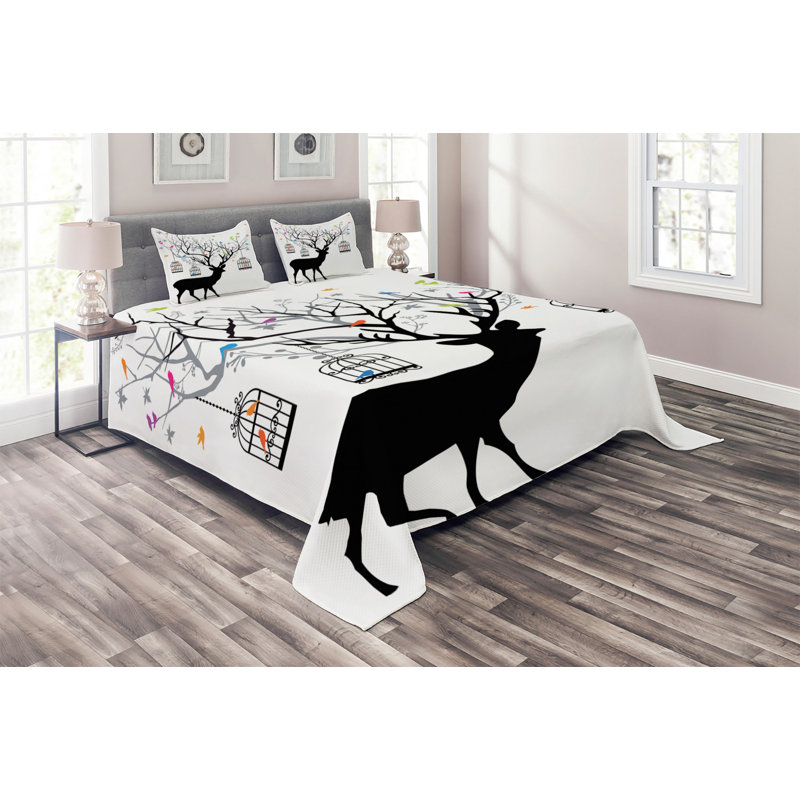 Rustic Polyester Coverlet, Queen Bedspread + 2 Shams