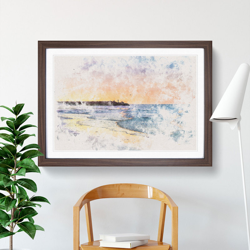 Fishing in Cape Cod - Picture Frame Painting Print, Walnut Framed, 62cm H x 87cm W x 2cm D