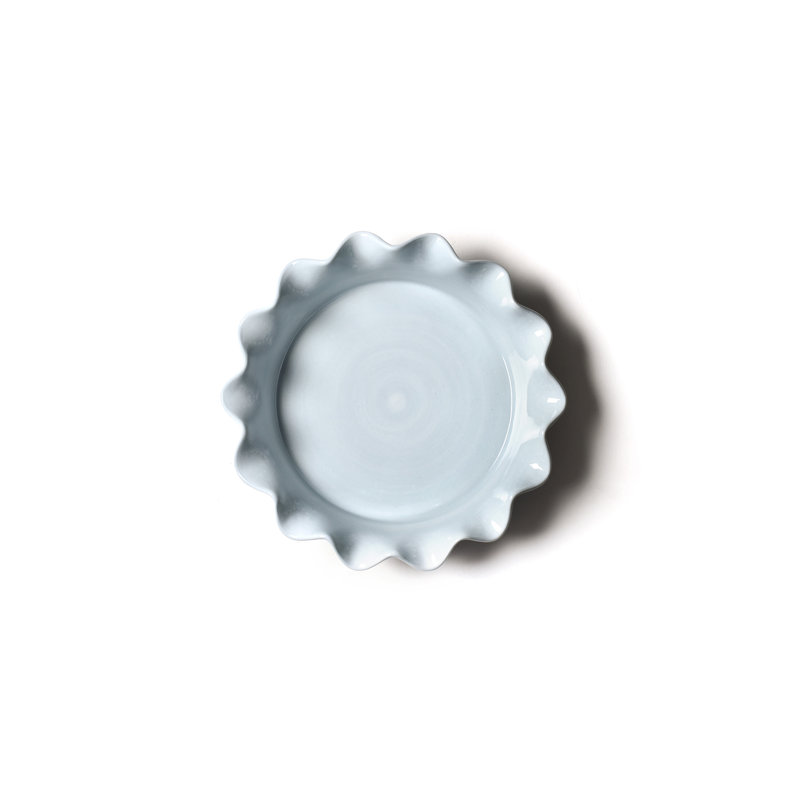 Drop Ruffle Pie Dish Iris Blue