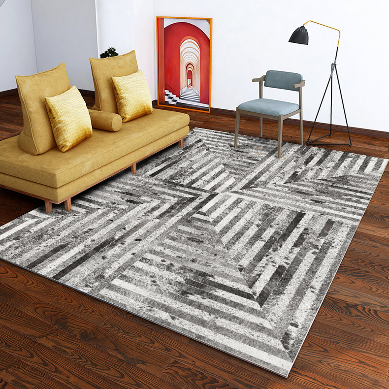 Tapis gris «Caught in the Crosshairs», Rectangle 6 pi x 9 pi