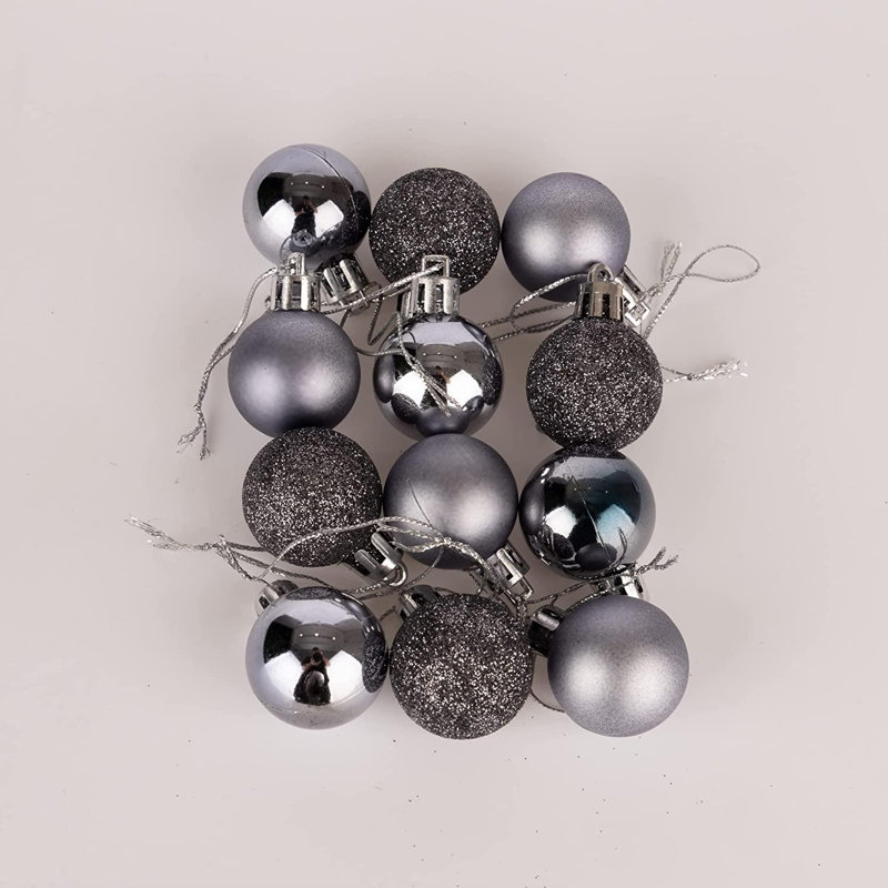 3cm Polyvinyl Chloride (PVC) Bauble, Grey