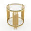Table de bout ronde en verre à 2 niveaux avec cadre en verre transparent et or-95940608-95940610