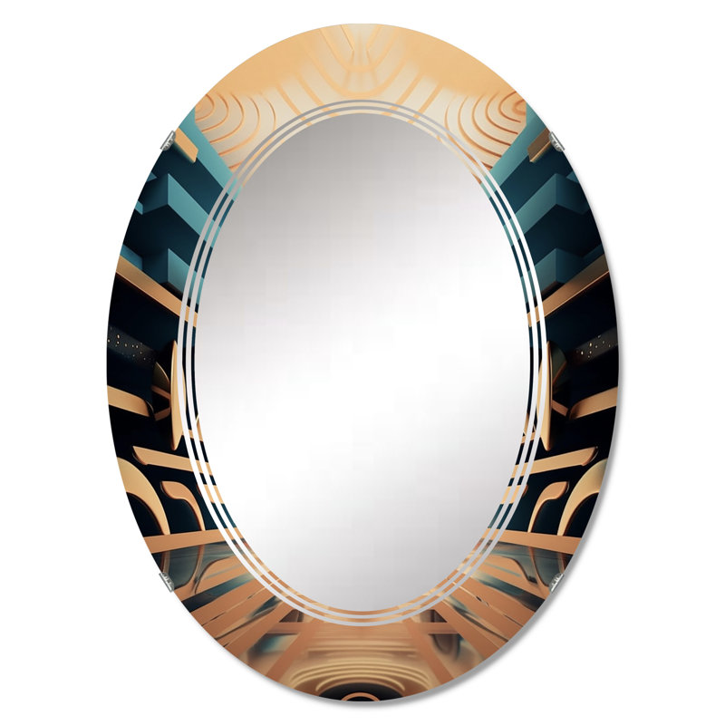 Armeria - Miroir mural moderne ovale, 30 po x 20 po