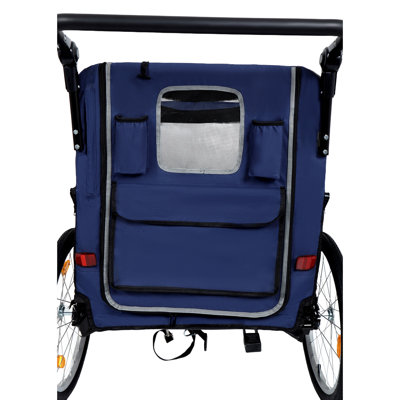 Lifesky Pet Bike Trailer & Push Cart: 2-in-1 Design For Large Dogs Up To 100 Lbs - All-terrain Wheels With Quick Release & Internal Safety Leash For Vet Visits & Outdoor Activities - Steel Frame With
