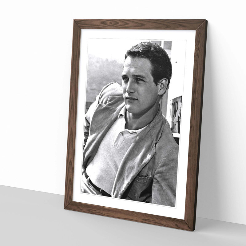 Paul Newman Framed Photographic - Framed Print, Walnut