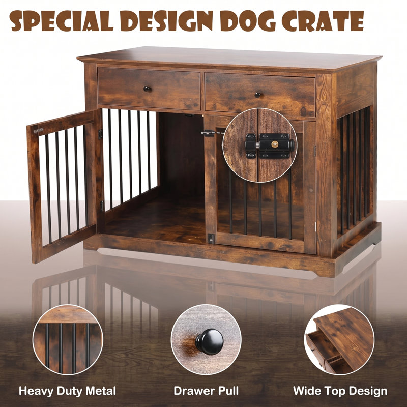 Meuble de caisse pour chien Cranbrook, Brun